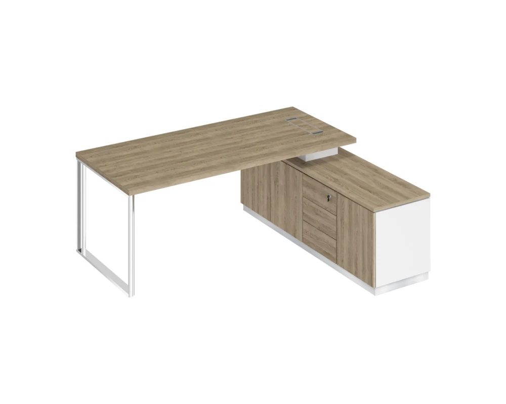 Стол руководителя на опорной тумбе (левый/правый) БР 102 Bravo