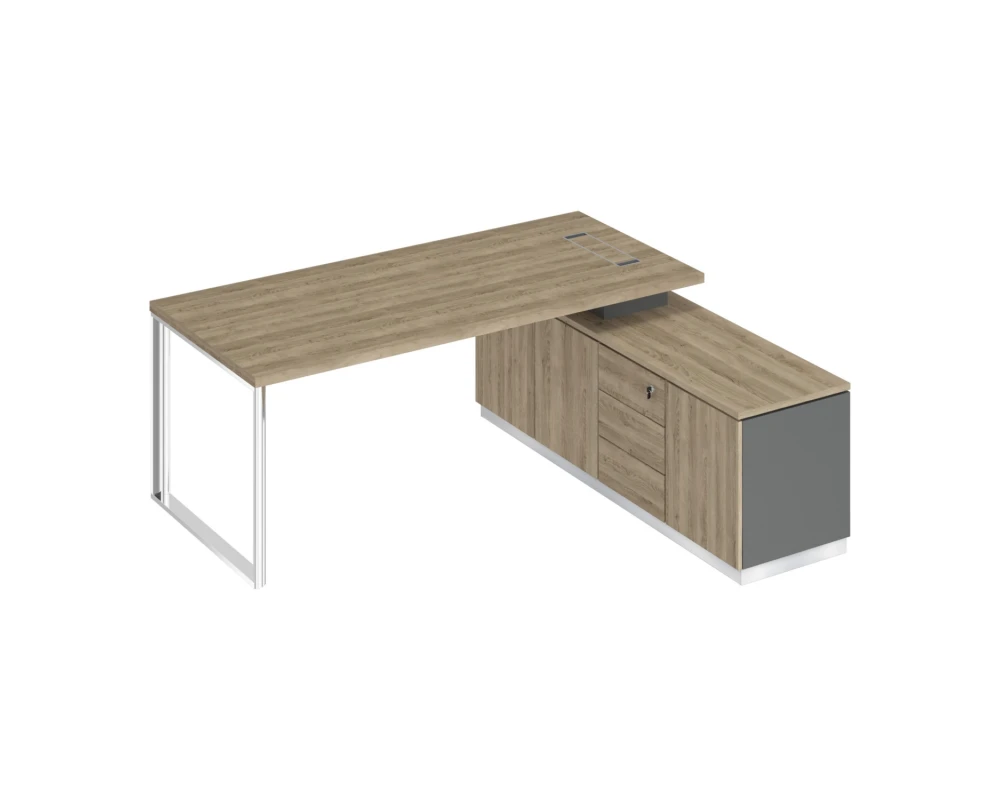 Стол руководителя на опорной тумбе (левый/правый) БР 102 Bravo