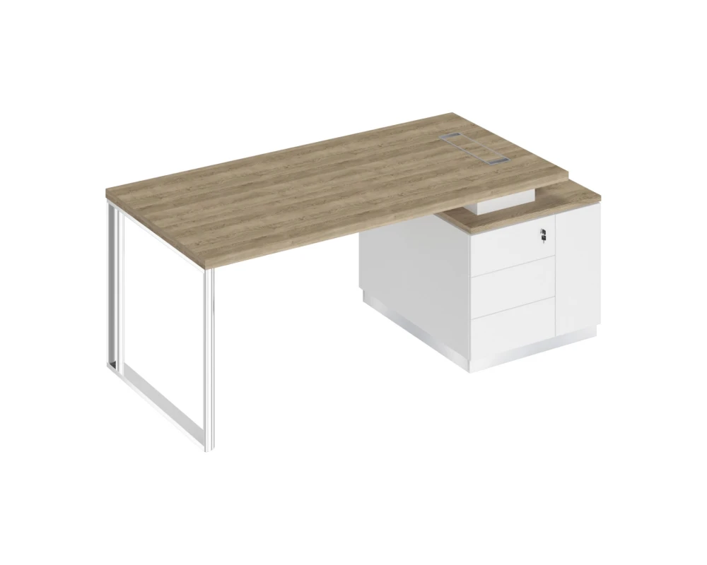 Стол руководителя на опорной тумбе (левый/правый) БР 105 Bravo