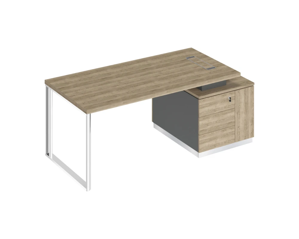 Стол руководителя на опорной тумбе (левый/правый) БР 105 Bravo