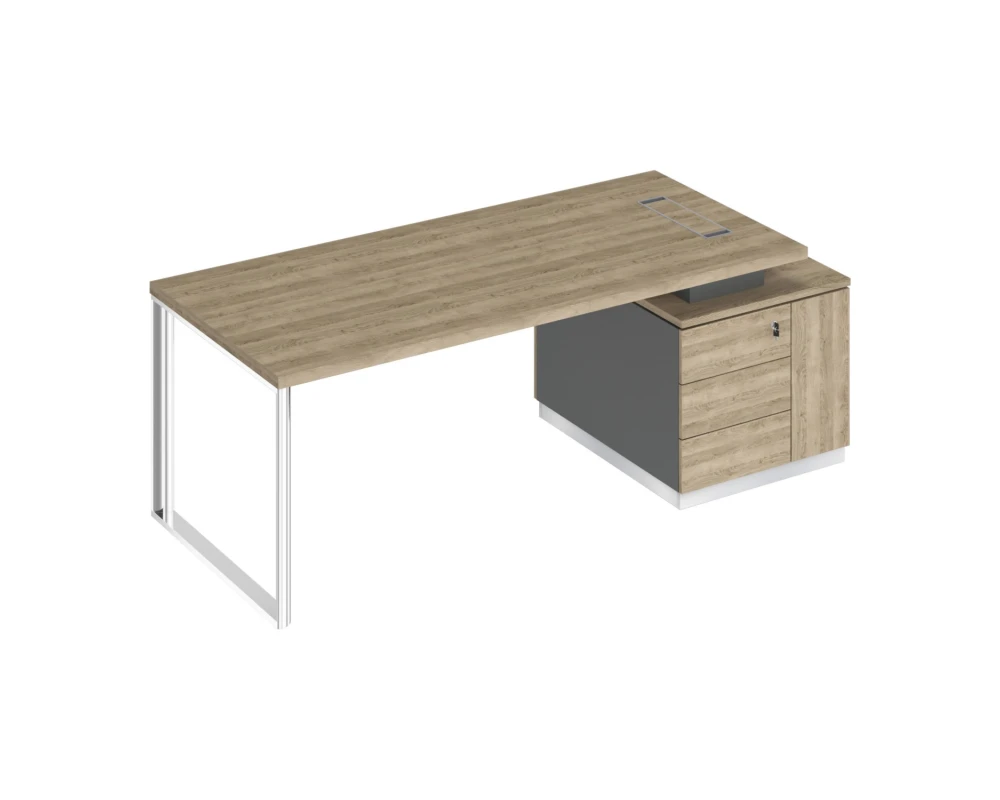 Стол руководителя на опорной тумбе (левый/правый) БР 106 Bravo