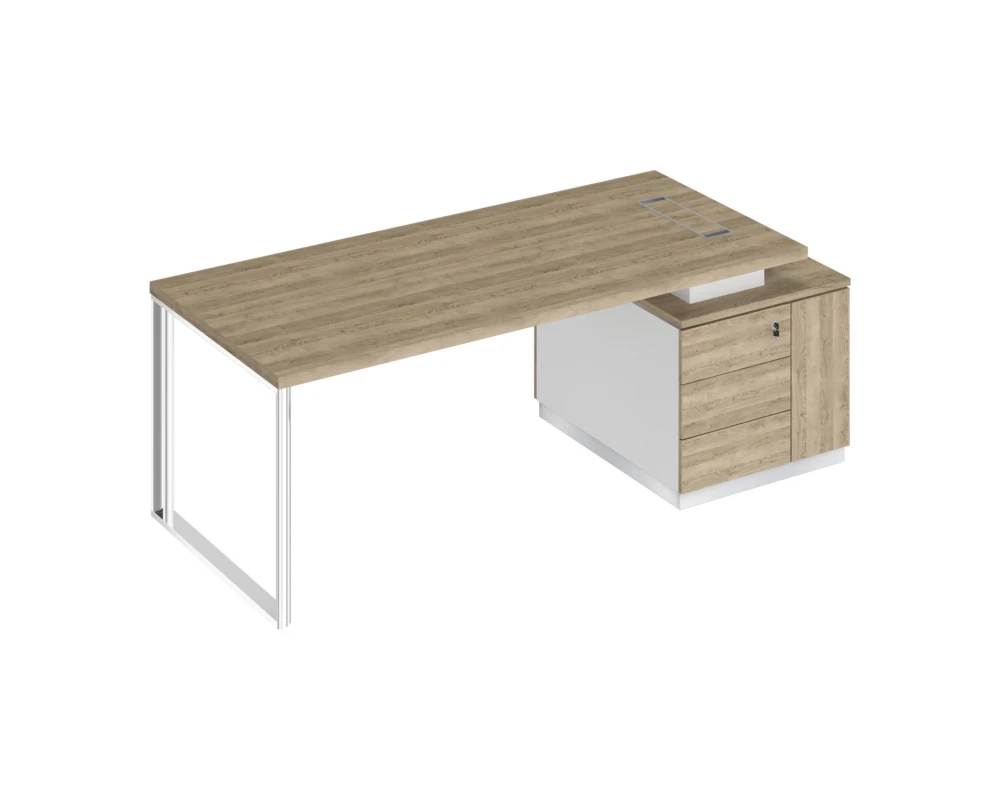 Стол руководителя на опорной тумбе (левый/правый) БР 106 Bravo