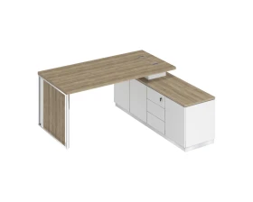 Стол руководителя на опорной тумбе (левый/правый) с декоративной вставкой БР 107 Bravo images