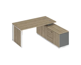 Стол руководителя на опорной тумбе (левый/правый) с декоративной вставкой БР 107 Bravo images