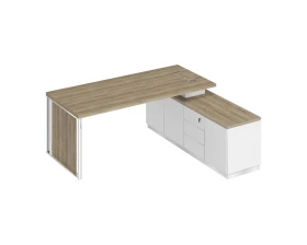 Стол руководителя на опорной тумбе (левый/правый) с декоративной вставкой БР 108 Bravo images