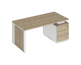 Стол руководителя на опорной тумбе (левый/правый) с декоративной вставкой БР 109 Bravo images