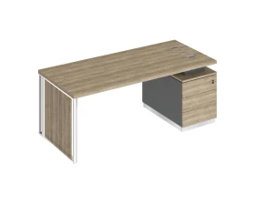 Стол руководителя на опорной тумбе (левый/правый) с декоративной вставкой БР 110 Bravo images