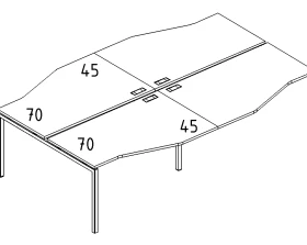 Рабочая станция (4х160) столы Техно каркас DUE A4.PRO images