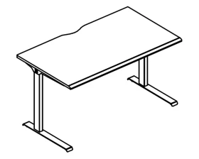 Стол 100 офисный на металлокаркасе МL 1 скос Alta ML images