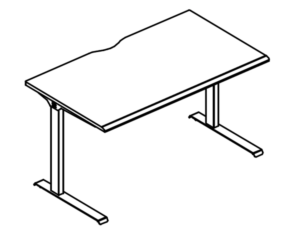 Стол 120 письменный металлокаркас МL 1 скос Alta ML