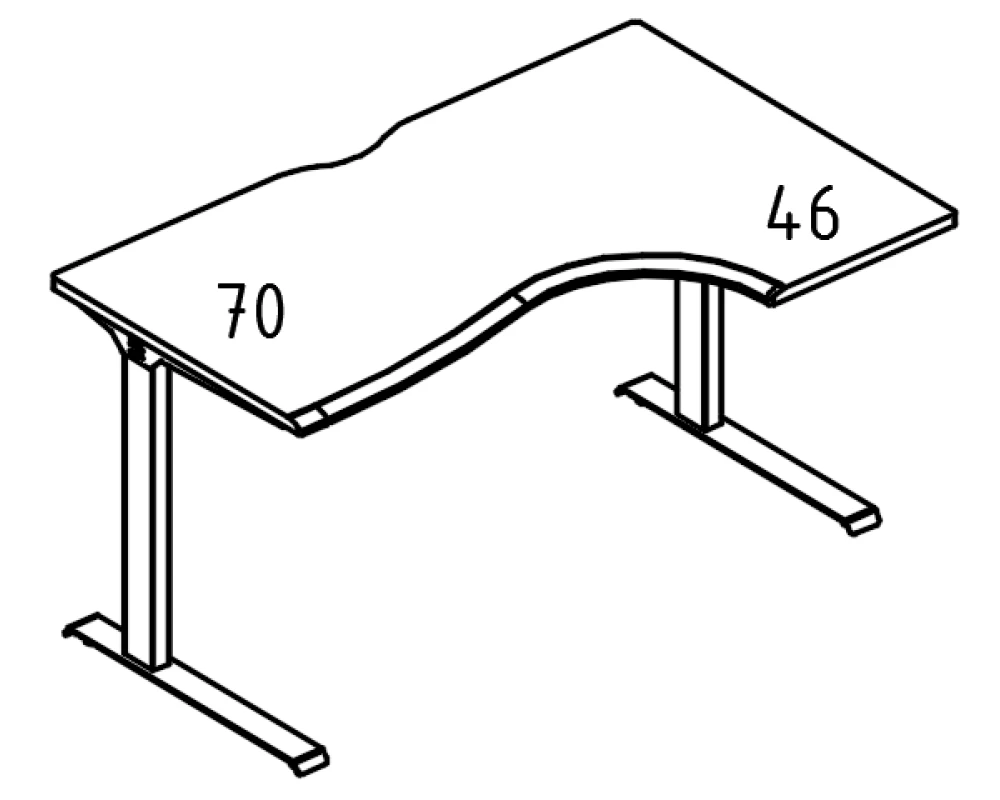 Стол эргономичный Классика на каркасе МL (1 скос) правый Alta ML