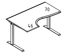 Стол эргономичный Классика на каркасе МL (2 скоса) левый Alta ML images