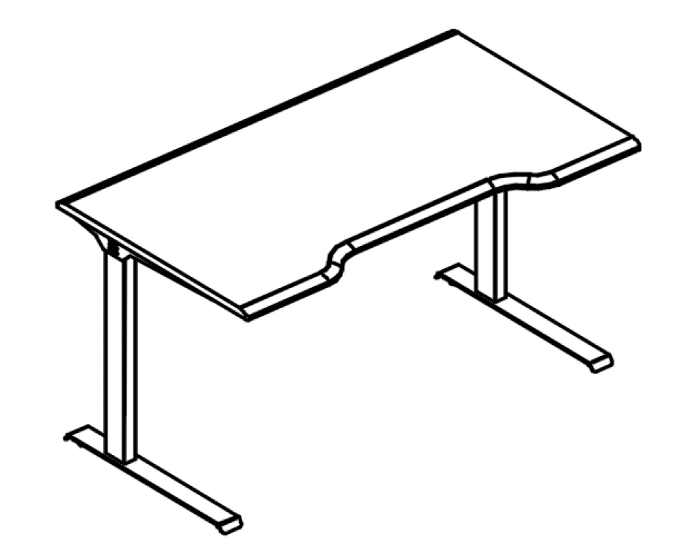 Стол эргономичный "Симметрия" на металлокаркасе МL (2 скоса) 120x80x75 Alta ML