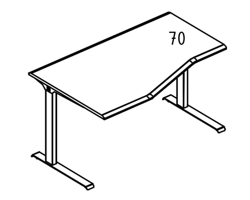 Стол эргономичный Техно каркас МL 2 скоса левый Alta ML