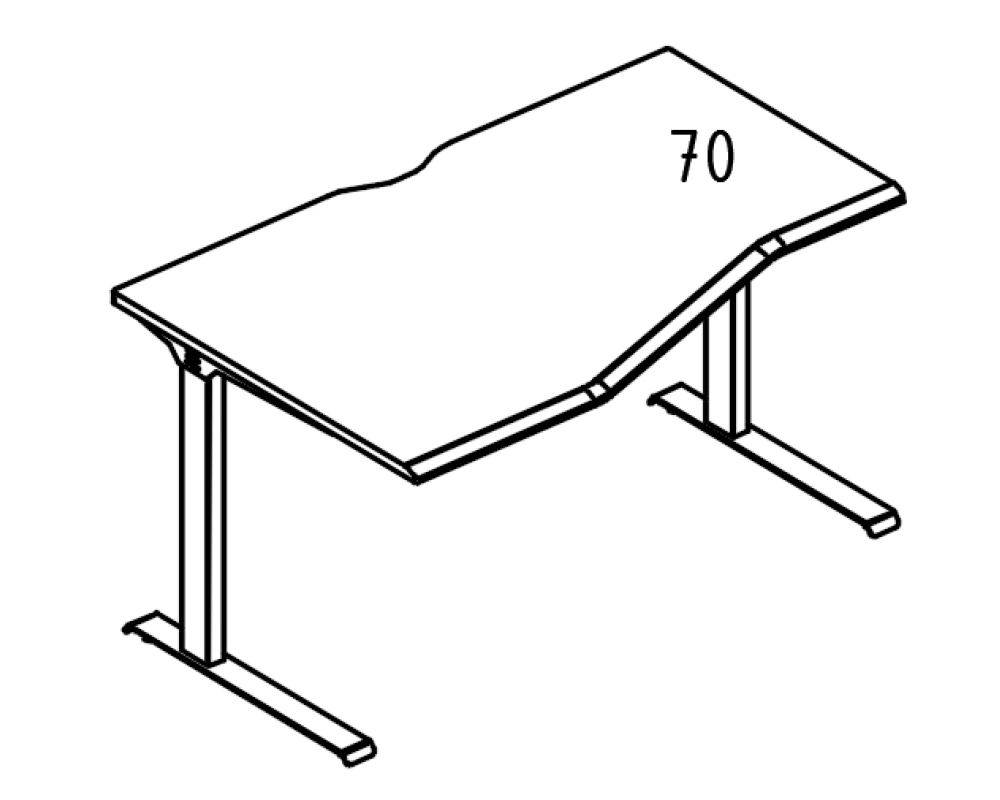 Стол эргономичный "Техно" на металлокаркасе МL (1 скос) левый 140x90x75 Alta ML