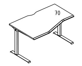 Стол эргономичный "Техно" на металлокаркасе МL (1 скос) левый 140x90x75 Alta ML images