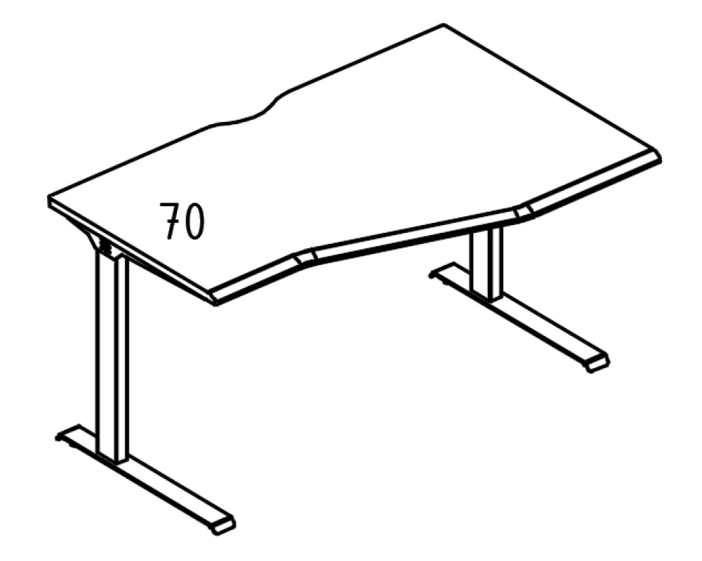 Стол эргономичный "Техно" на металлокаркасе МL (1 скос) правый Alta ML