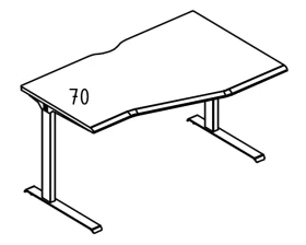 Стол эргономичный "Техно" на металлокаркасе МL (1 скос) правый Alta ML images
