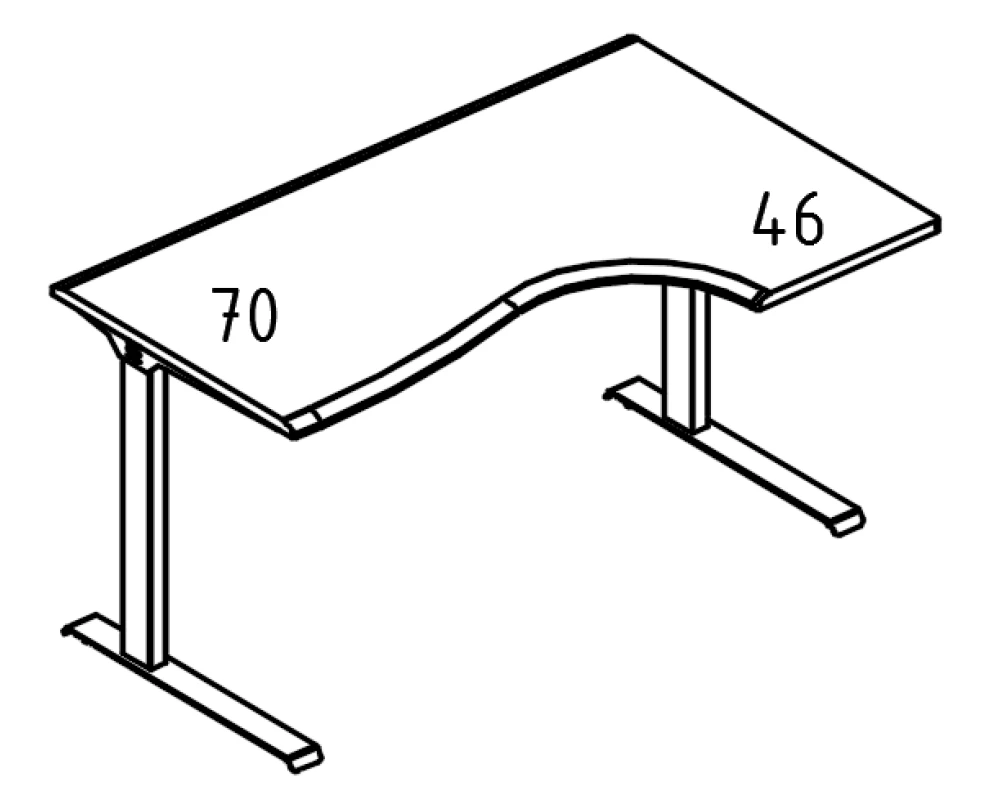 Стол Классика на каркасе МL (2 скоса) правый Alta ML