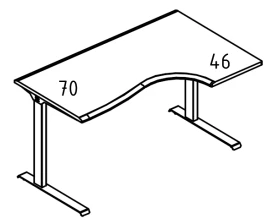 Стол Классика на каркасе МL (2 скоса) правый Alta ML images