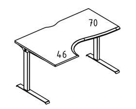 Стол Классика на металлокаркасе МL (1 скос) левый Alta ML images