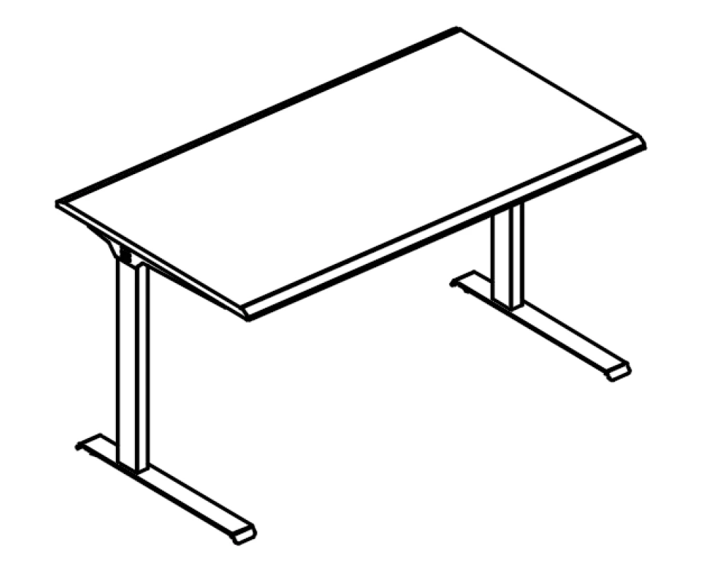 Стол письменный на металлокаркасе МL (2 скоса) 100x80x75 Alta ML