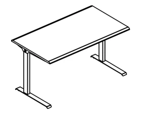 Стол письменный на металлокаркасе МL (2 скоса) 100x80x75 Alta ML images