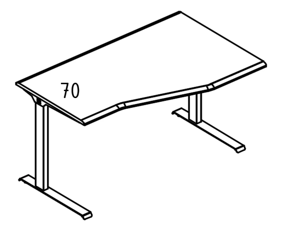 Стол правый Техно на каркасе МL 2 скоса Alta ML