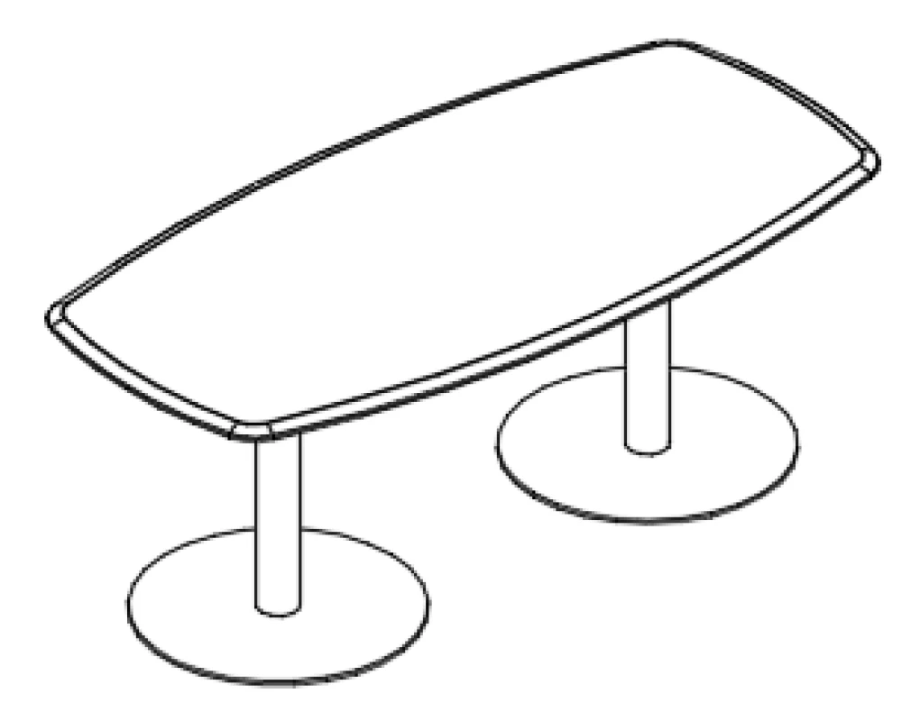 Стол для переговоров овальный 180 на опорах-колоннах Alta