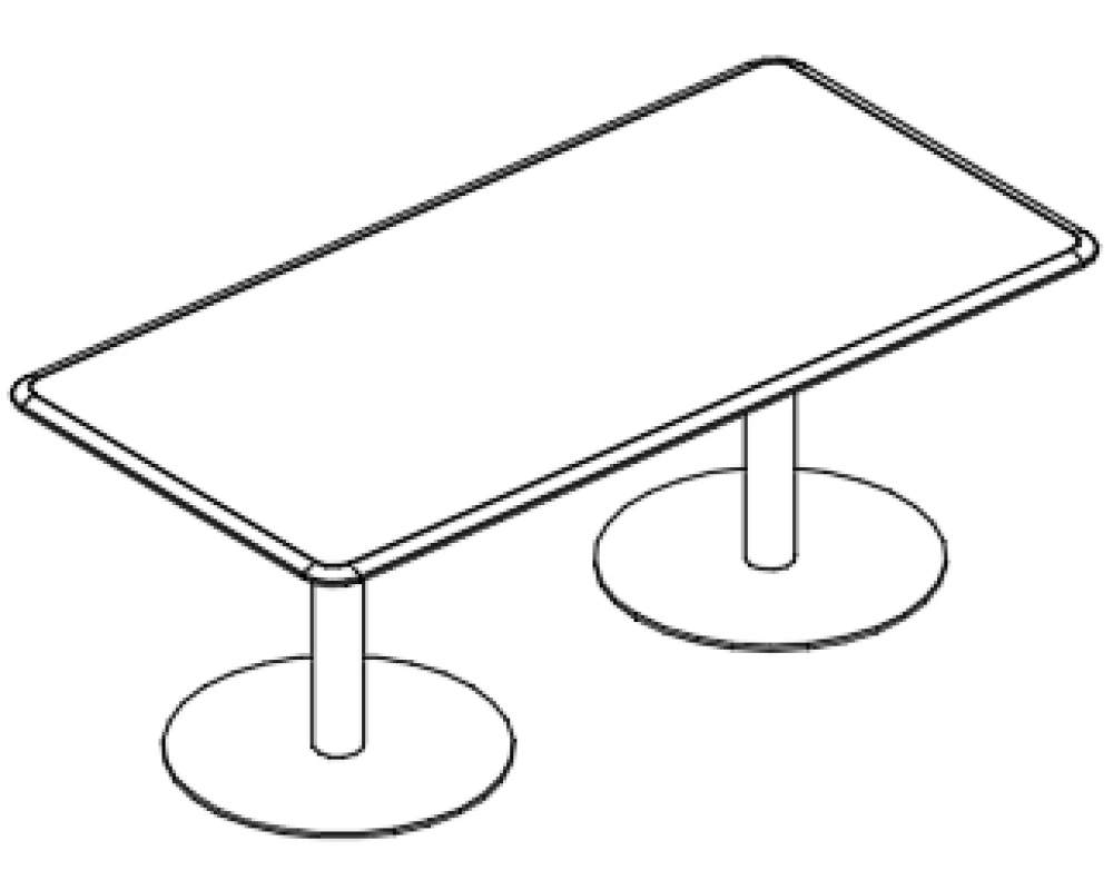 Стол для переговоров прямоугольный 160 на опорах-колоннах Alta