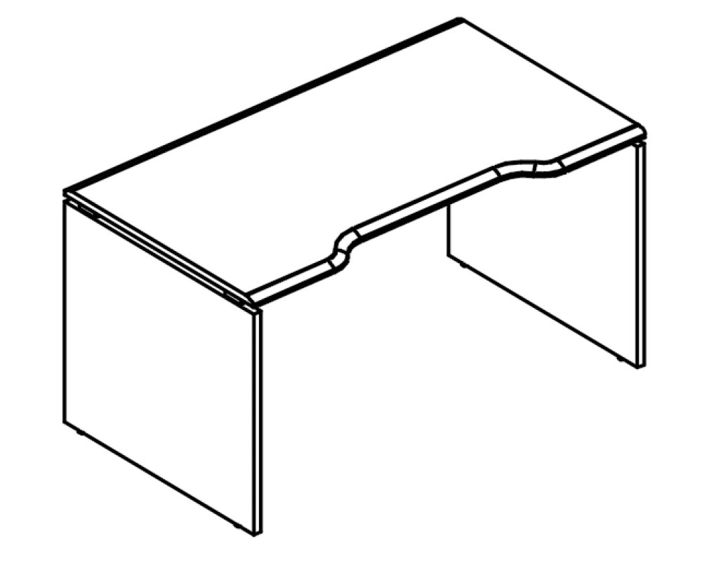 Стол эргономичный "Симметрия" 70x120 на каркасе ДСП (2 скоса) Alta