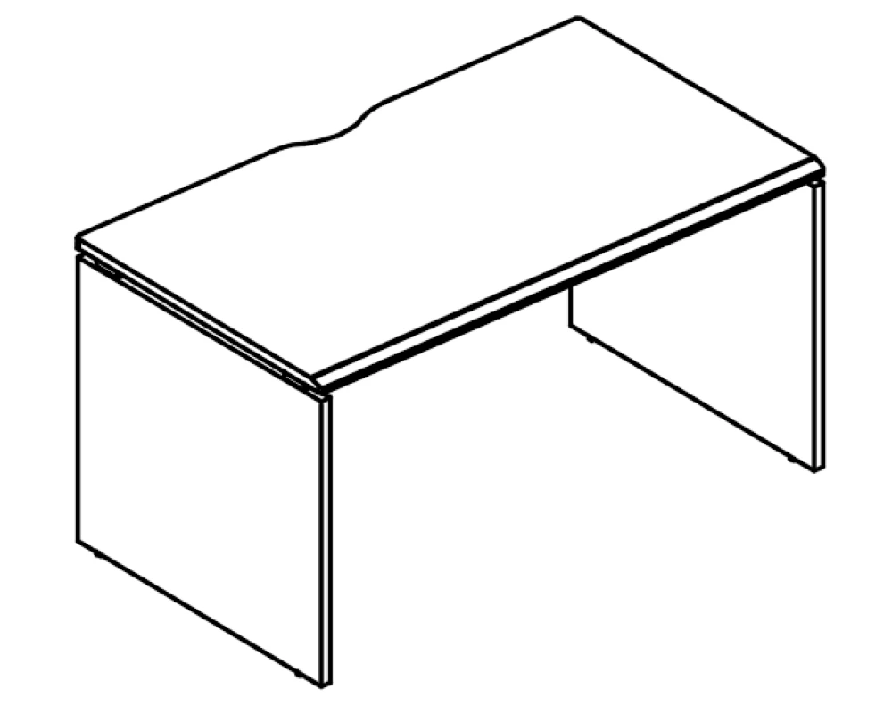 Стол письменный 60x160 на каркасе ДСП (1 скос) Alta