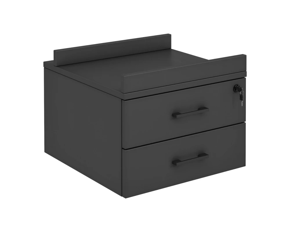 Контейнер подвесной с 2 ящиками (замок на верхний ящик), ручки антрацит 448х346х478 Эвалюшн / Evolution Антрацит