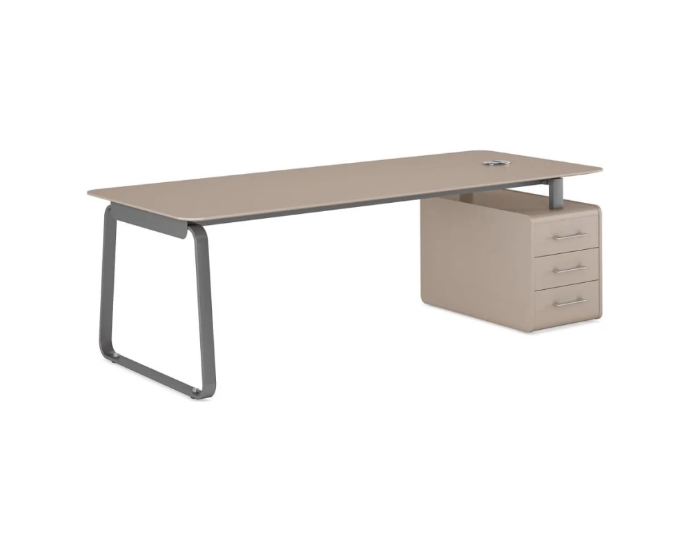 Стол руководителя с опорной тубой (универсальный) Генезис / Genesis