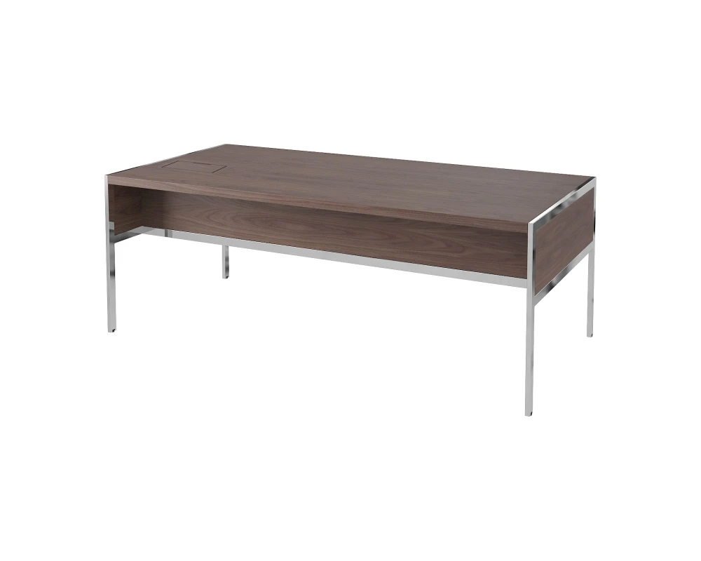 Стол руководителя с лючком слева, матовый, хром. опоры 1840х1000х750 Gallery