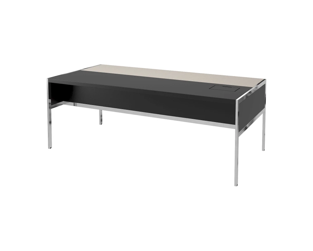 Стол руководителя с лючком справа, полуглянцевый/лакированный, кожа 2040х1000х750 Gallery