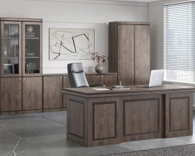 Кабинет руководителя Берн / Bern Дуб апрельский; Дуб атланта; Темный орех images