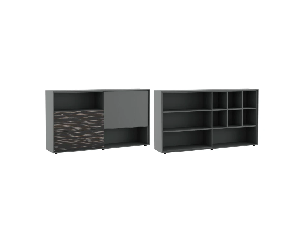 Шкаф средний Дали / Dali шпон Эбен/Антрацит