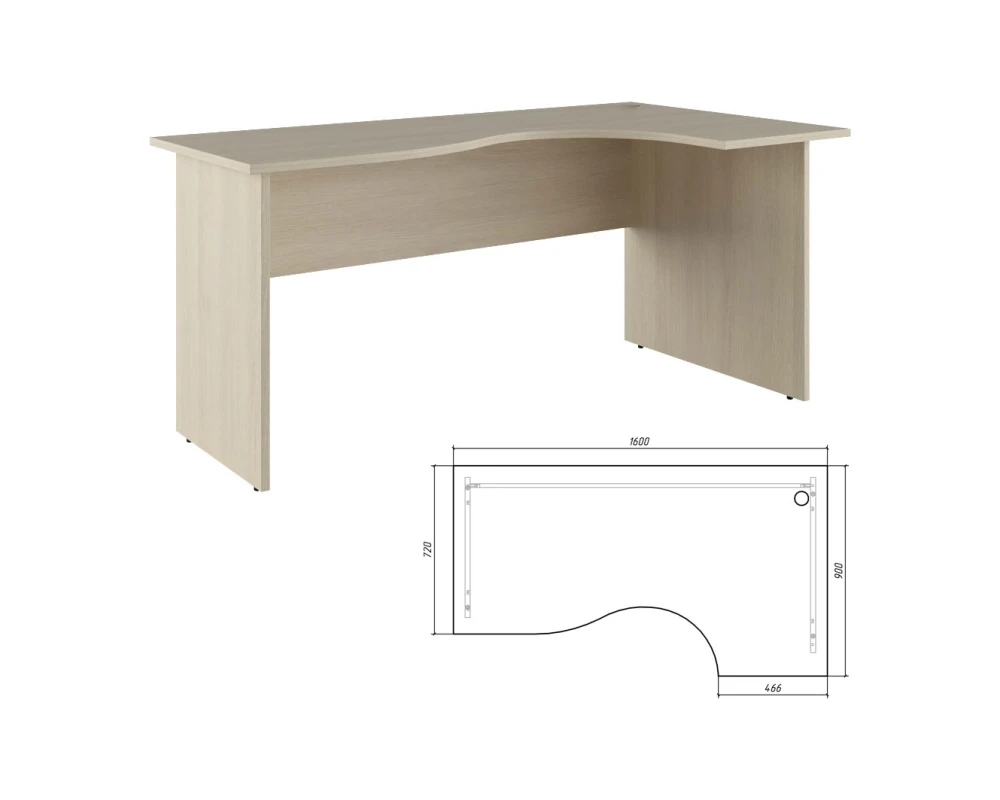 Стол эргономичный правый 72 160 Тренд / Trend Дуб феррара