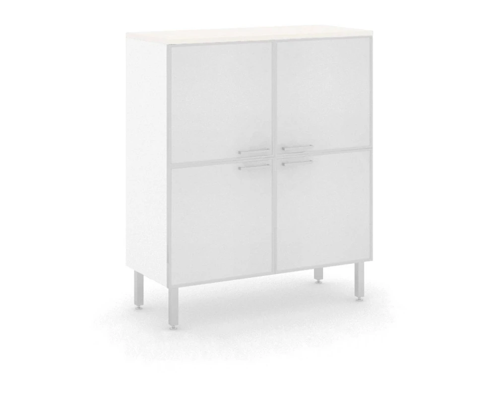 Шкаф белый 4 стекл. двери 100x44x117 Tetto Стекло белое/Белый