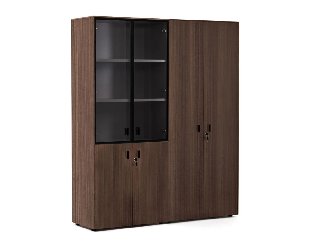 Шкаф комбинир с гардер 162x44x197 Enzo Эвкалипт морен/Черный