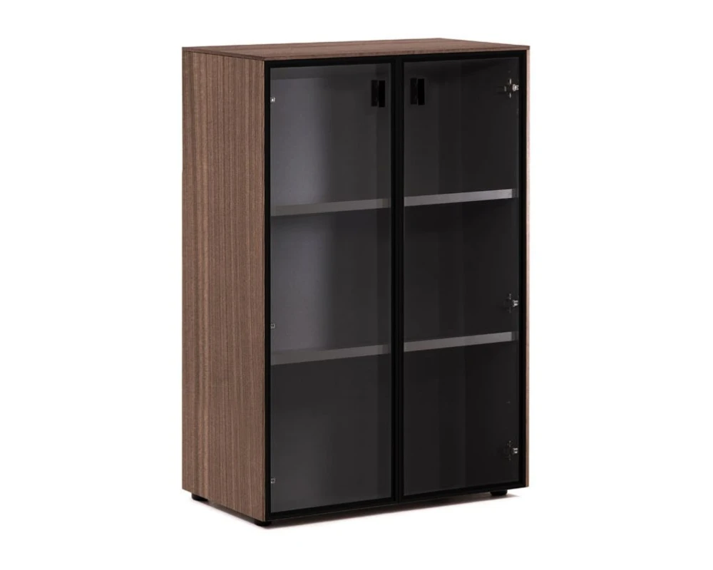 Шкаф-витрина H.120 82x44x119,5 Enzo Эвкалипт морен/Черный