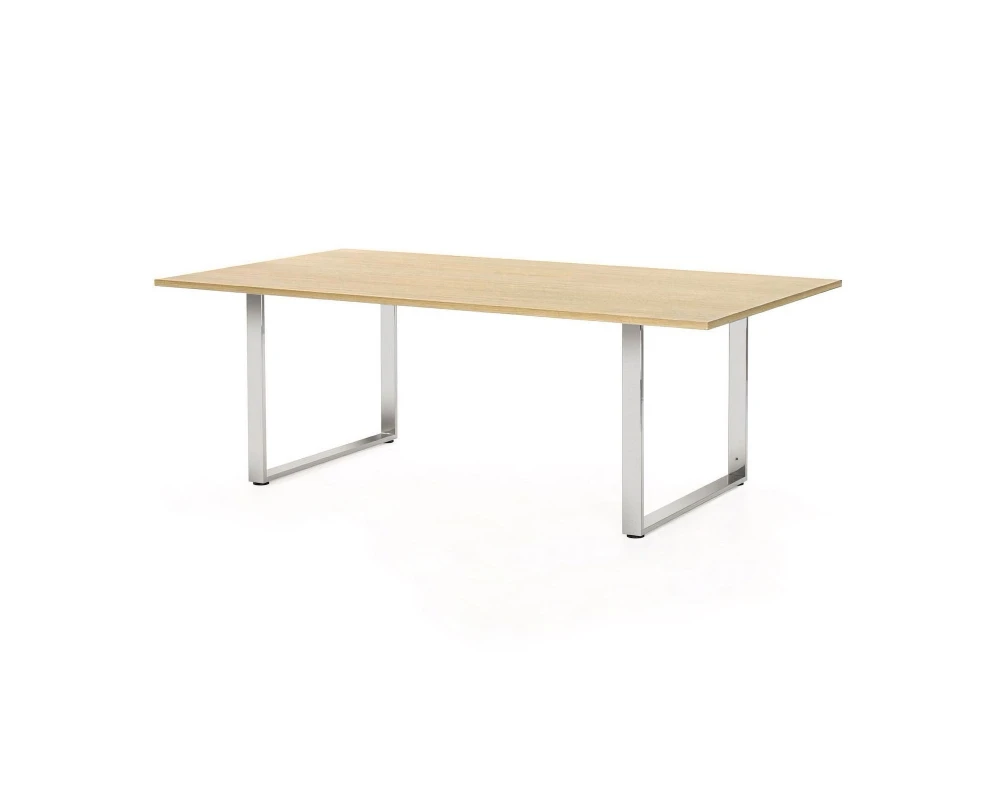 Стол для переговоров 220x120x76 Exe Дуб светлый/Хром