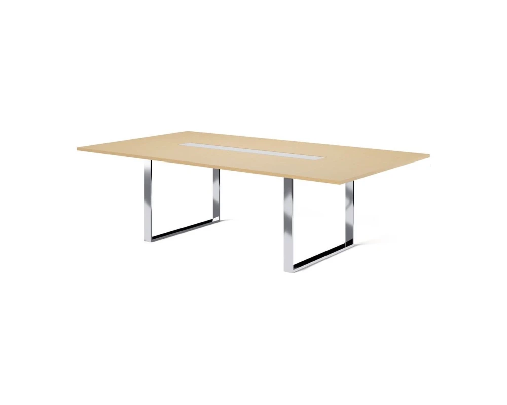 Стол для переговоров L256 256x140x76 Exe Дуб светлый/Хром