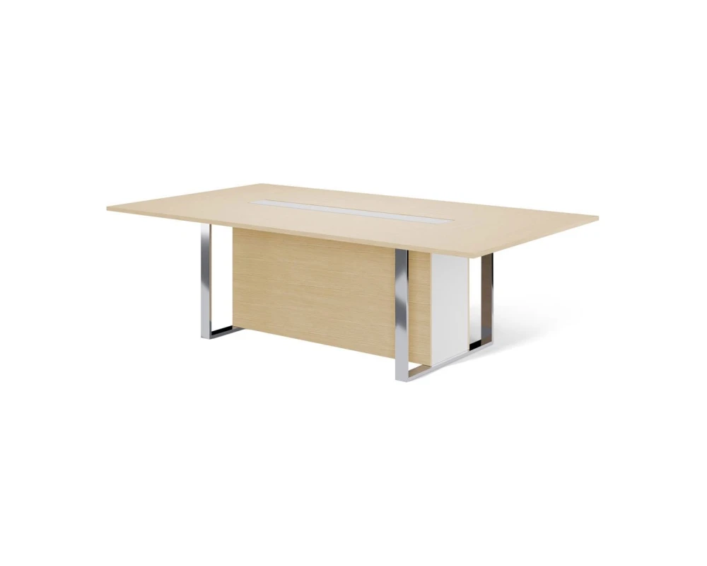 Стол для переговоров L256 короб 256x140x76 Exe Дуб светлый/Хром