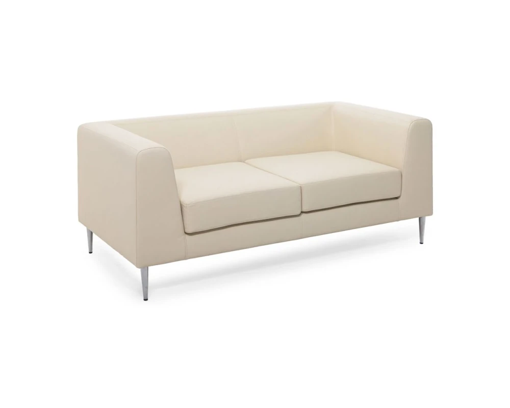 Диван 2-х местный Eva Up хром Экокожа, Бежевый