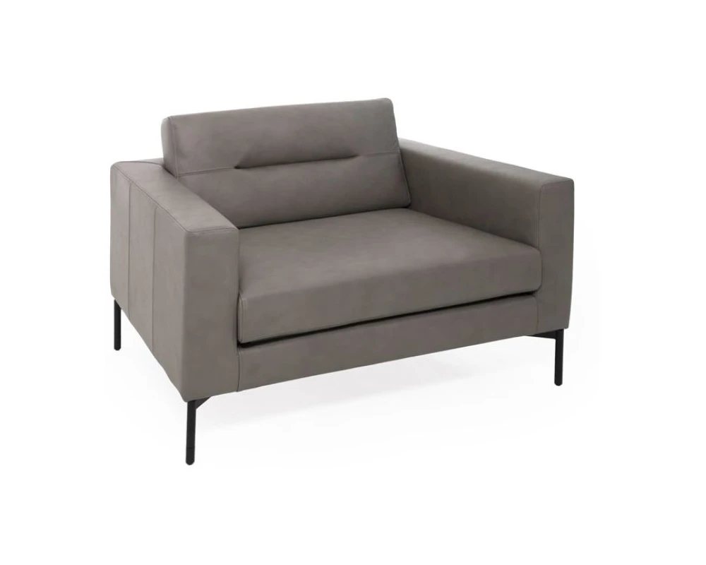 Кресло Teno черные ножки Натуральная кожа, Темно-бежевый