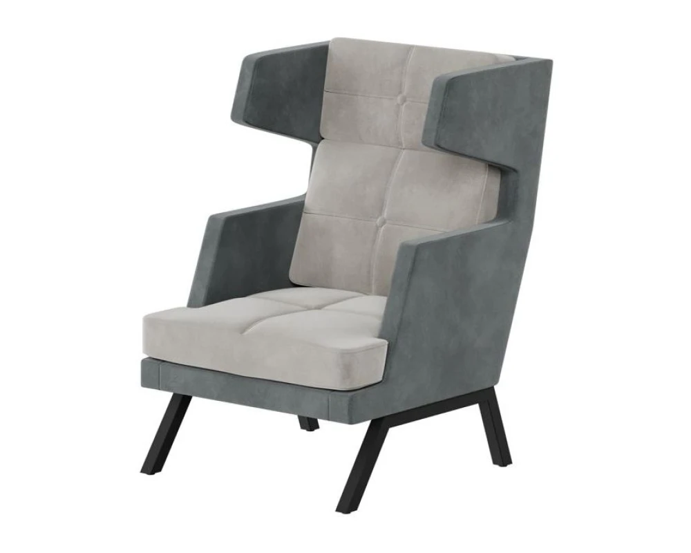 Кресло высокое с декором из пуговиц Алдо / Aldo