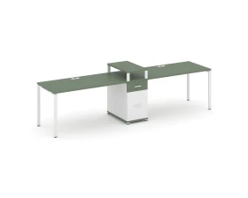 Рабочая станция 2 места с 1 опорной тумбой CN.ORS-423 W 3180x720x917 Концепт / Concept images