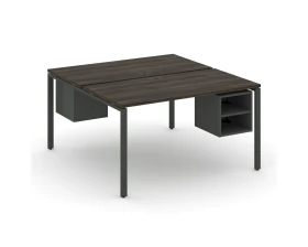 Рабочая станция 2 сторонняя с подвесными тумбами на 2 места CN.DRS-107 1380x1480x750 Концепт / Concept images